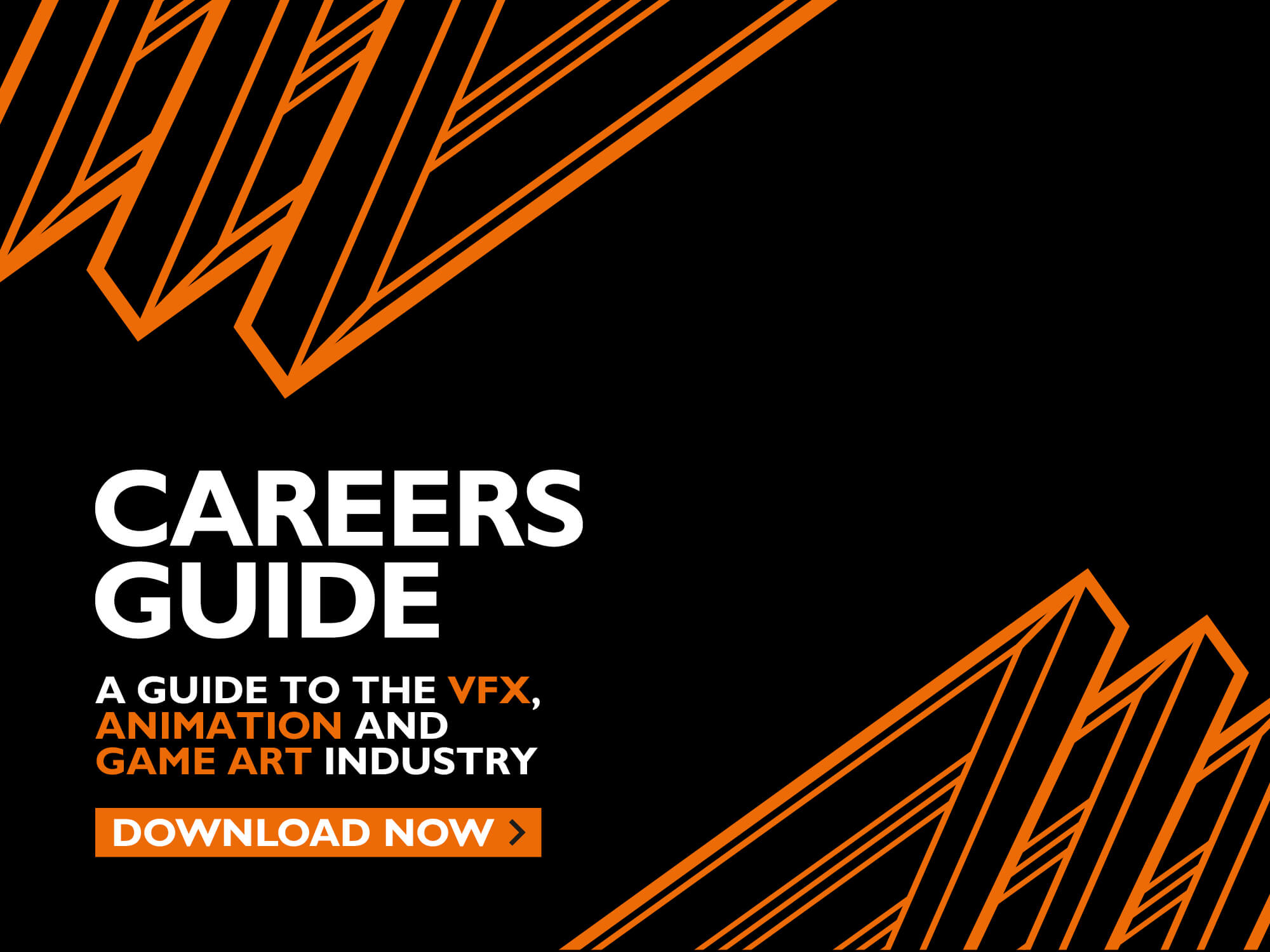 Careers Guide image orange graphic lines on black background