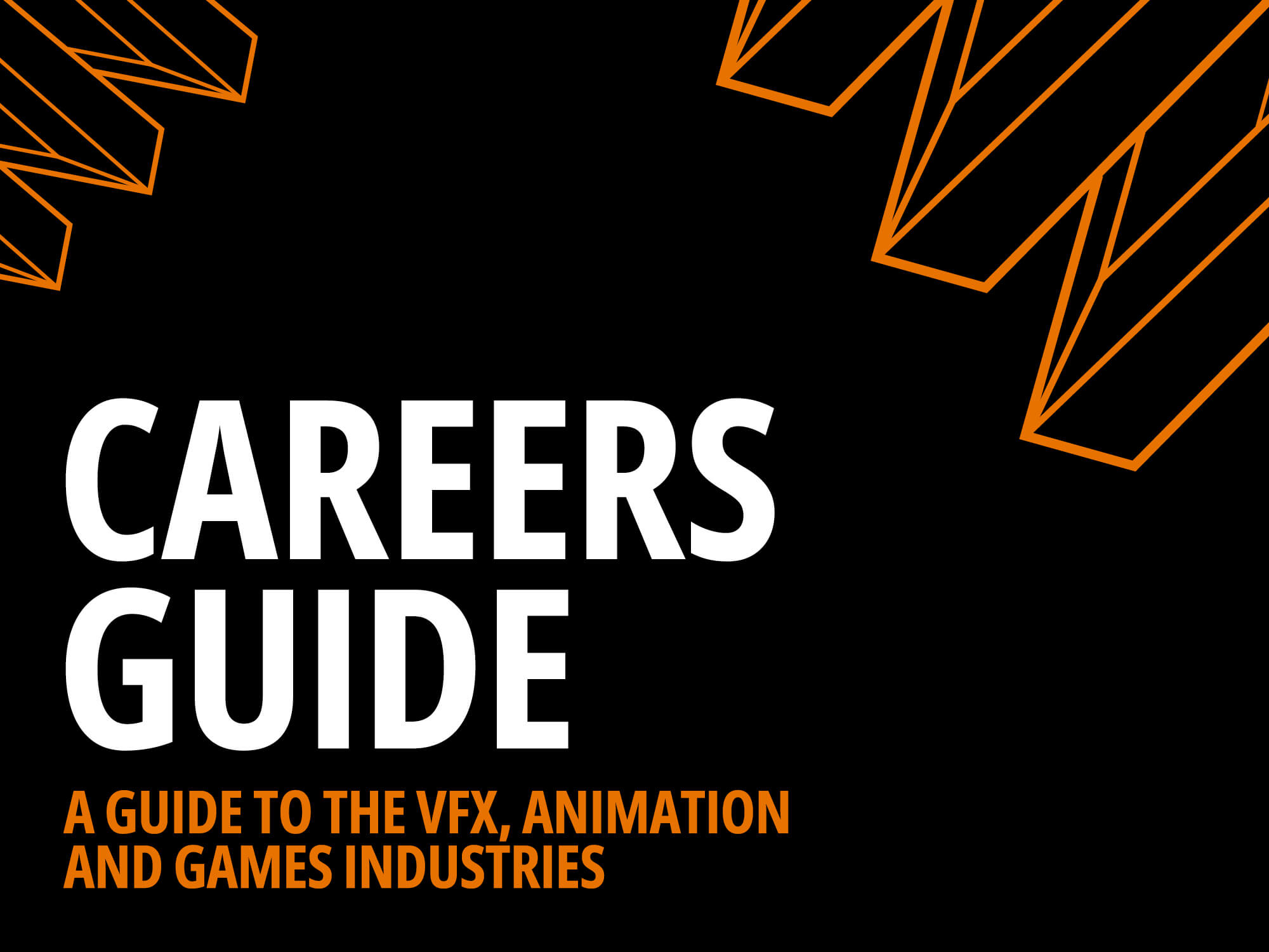 Careers Guide image orange graphic lines on black background