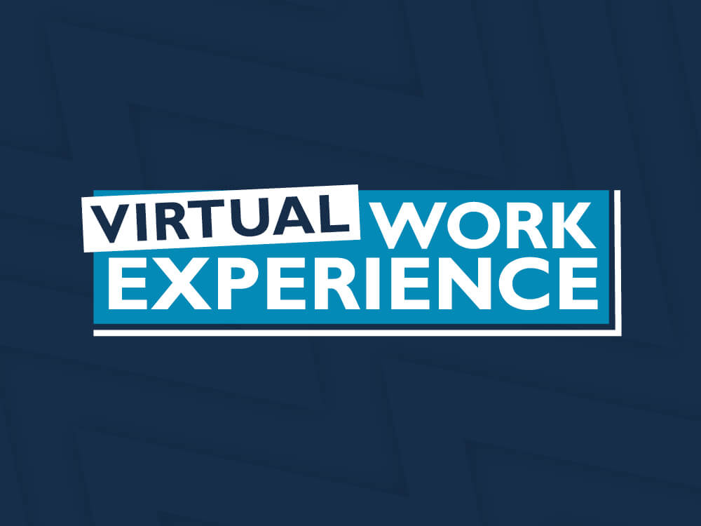 Virtual Work Experience logo on a navy blue background
