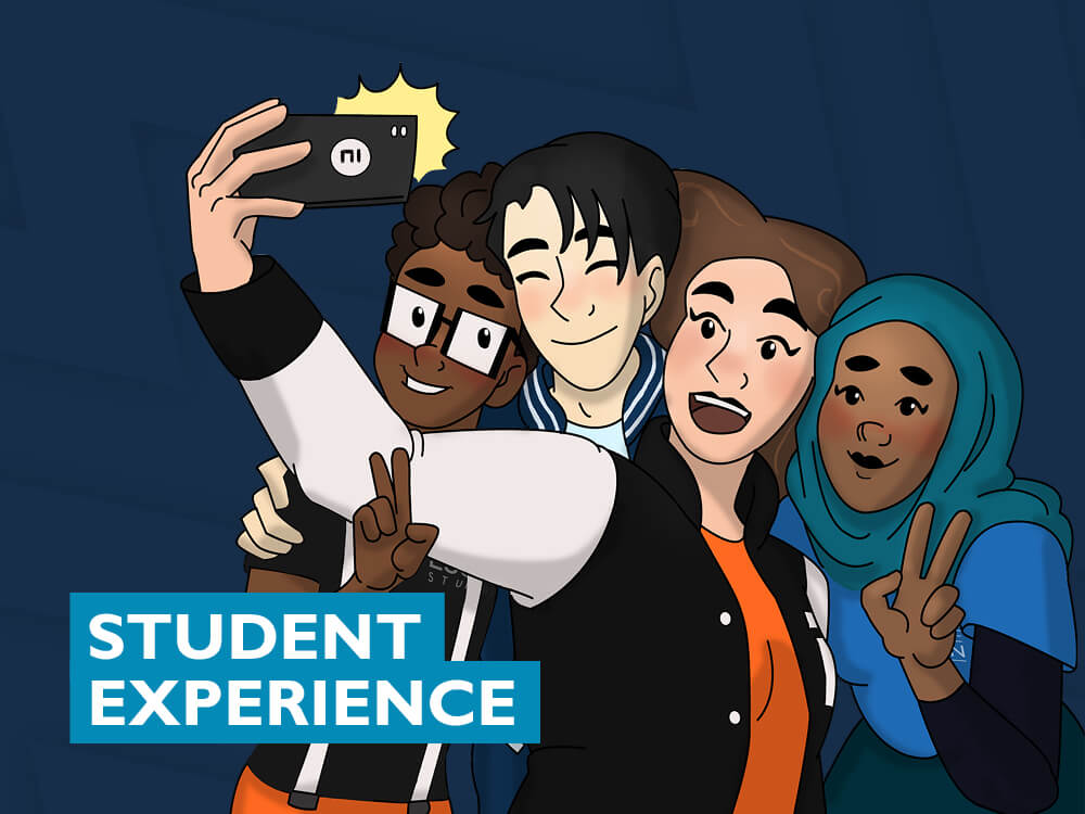 The Student Experience Team mascots
