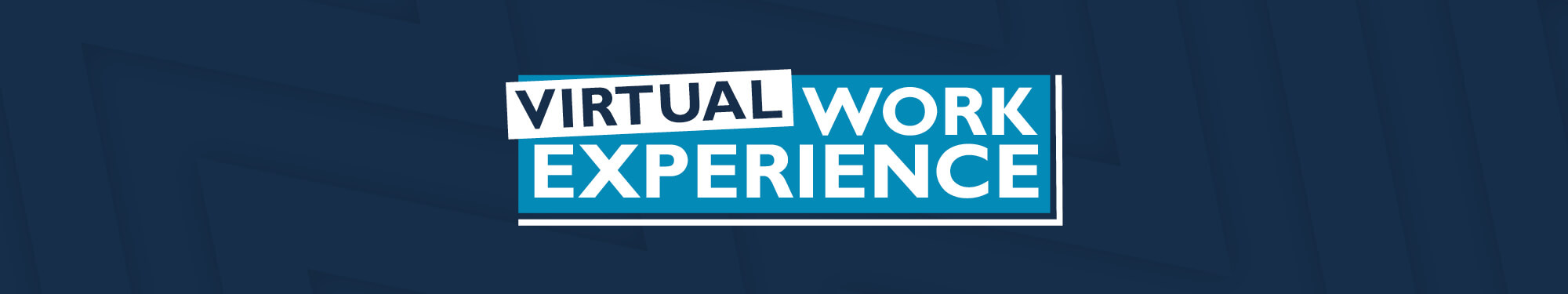 Virtual work experience logo on navy background