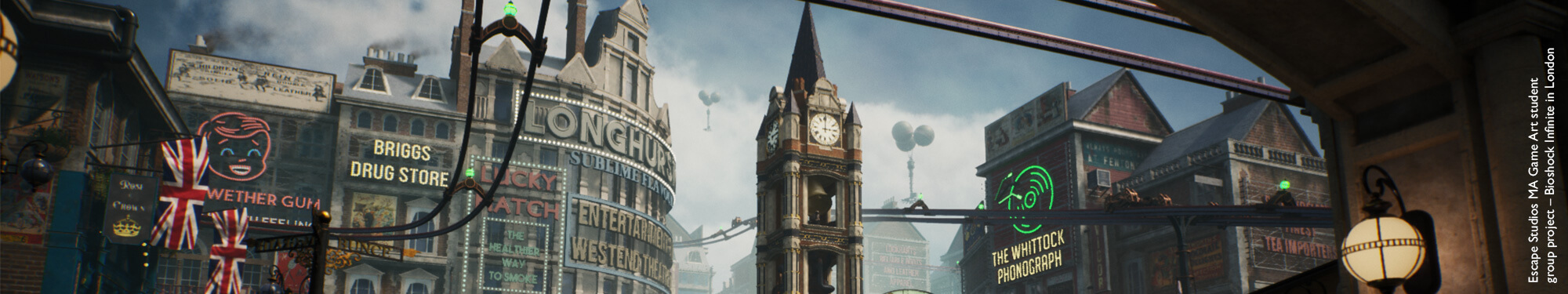 Video game environment scene of London made in Unreal Engine