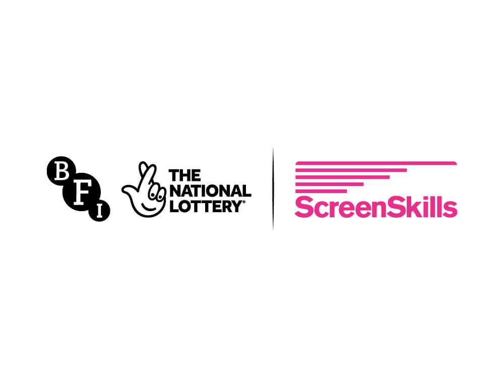 BFI National Lottery and ScreenSkills pink logo