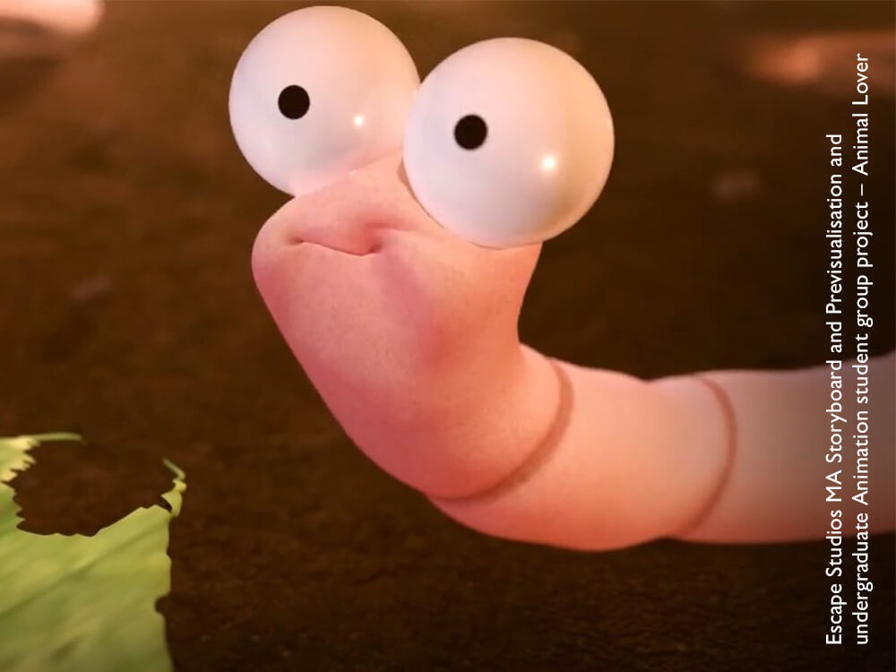 Animal lover: Worm with googly eyes