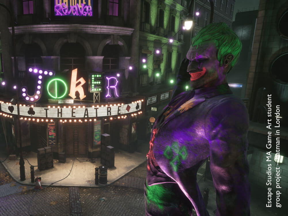 Joker statue outside Joker theatre