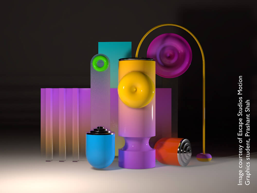 Multicoloured 3D geometric volumes 